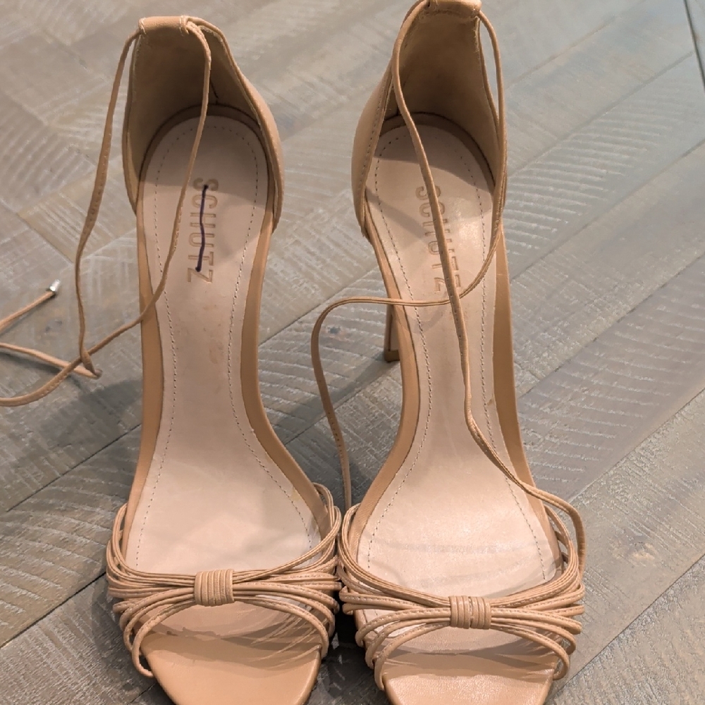 SCHUTZ Nude Strappy Heels